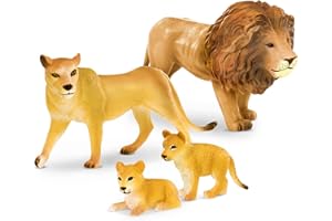 Terra by Battat- Estatuilla de león – Familia de Leones – Animales de Safari Battat Juguete, Multicolor, 12,5 x 7,49 x 8 cm (Branford Ltd. AN2827Z)