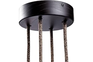 creative cables - Kit rosone cilindrico in Legno a 4 Fori - Effetto Wengé