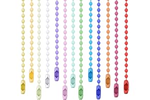 Prasacco 100 Pack Ball Chain Key Chain Rings Metal Beaded Keychain with Connector Dog Tag Chain Keychain Chains for Jewelry Making Hanging Christmas Decoration (Mixed Color)