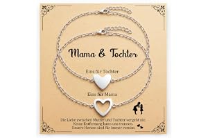YIBONIKA Hjärta partnerarmband set för 2 – perfekt mors dag gåva för mor och dotter, mormor & barnbarn, moster och brorsdotte