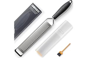 Deiss LUX Rallador Fino y Zester de Limón, Rallador de Queso Parmesano Manual - Especias, Frutas Cítricas, Quesos Duros, Ajo, Chocolate, Frutos Secos, Rallador de Jengibre