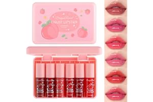 ‎TITIMORE TITIMORE Lip Tint Stain Set 6 Farben Mini Flüssiger Lippenstift Hydrating Wasserfester Moisturiser Lipgloss Langhaftender Lip Stain Glänzender flüssiger Lippenstift Lippenflecken Farbe Makeup