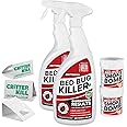 CritterKill Bed Bug Killer Kit - For Low Level Home Infestation - Bedbug Spray + Smoke Bombs + Insect Traps (2L / 2x16g / 3)