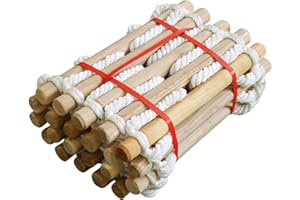 DEQUATE Tragbare Feuerleiter Balkon - 5M/3M Fluchtleiter Home Flucht Strickleiter Mit Schnalle, Buche Ulme (3500g) (3M / mit Schnalle)