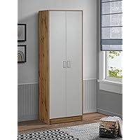 DeckUp Plank Giona Engineered Wood Book Shelf and Display Unit (Wotan Oak and White, Matte Finish)