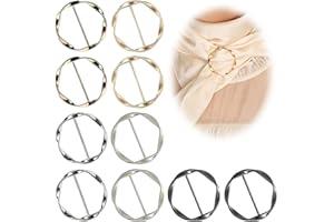 LunarCharm 10 Stück Damen Metall T Shirt Clip Broschen Für Kleidung Schnalle Schal Ringschnalle Kleidungs Eckknopf Metall runder Kreis Clip Schnalle Anstecknadeln Für Damen