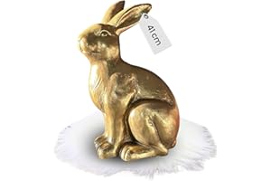 ‎BADA BING Bada Bing XL Deko Hase Figur Gold ca. 41 cm - Tischdeko Osterhase groß Frühling Garten - hochwertige Oster Dekoration fürs Wohnzimmer - Dekohase Antik Osterdeko Innen und Outdoor Haustür Geschenk
