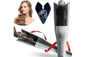 ‎HERILIOS Automatischer Lockenstab, 2024Verbesserter Rotierender Lockenstab mit Anion zum Schutz des Haares, Automatische Abschaltung, Lockenstab mit Universalspannung, Friseurwerkzeug mit Haarmesskarte 210℃