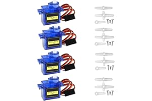 GERUI 4 unidades 9G Micro Motor para RC Robot/Caminar Helicóptero Barco Avión Helicóptero Coche Modelos de Vehículos Control con Cable, Compatible, Mini Modelismo para Arduino (4PCS)