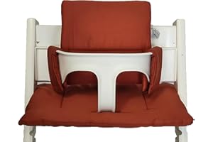 Shabany® Lot de 2 coussins d'assise pour chaise haute Stokke Tripp Trapp Trapp - 100 % coton bio - Lavable en machine - Fixation facile (loves)