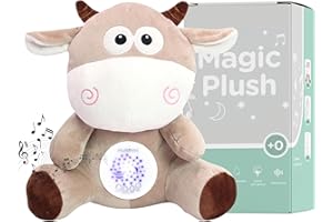 HuBorns - Peluche Veilleuse Bébé Musicale et Lumineuse avec Machine Bruit Blanc Bebe, Veilleuse Bruit Blanc Bebe avec 15 Mélodies, Parfait comme Cadeau Naissance Fille et Cadeau Naissance Garcon