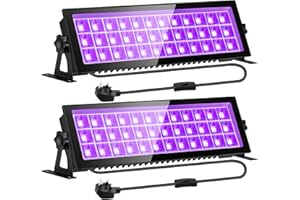 Lightasea 100W UV Black Light, Ultraviolet Floodlight Outdoor LED UV Light Bar 385-400nm IP66 Waterproof Stage Light Decoration Lighting for Fluorescent Party, Disco, Halloween, Christmas, Aquarium