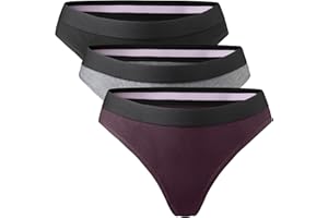 DANISH ENDURANCE Bezszwowe Stringi z Wiskozy Bambusowej, Miękkie i Wygodne Figi Damskie, Czarne, 3-PACK