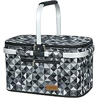 LI Qing 34L Kühltasche Picknicktasche Einkaufskorb Große isolierte Kühlkorb Lunchtasche Thermo Tasche für Büro Camping…