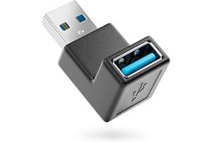 deleyCON USB 3.0 Adaptateur Angle - Adaptateur Angle de 90° - Un Homme A-Femme - Compatible avec Tous Les Câbles USB
