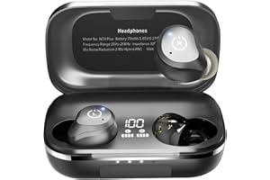 TOZO NC9 Plus Auriculares inalámbricos híbridos con cancelación Activa de Ruido Auriculares intrauditivos IPX6 Auriculares Bluetooth 5.0 de Graves Profundos a Prueba de Agua, Negro