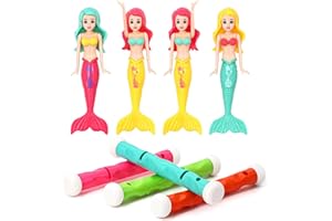 RAYNEAY Diving Toys for Pool, 8 Pack Kids Dive Stick Mermaid Swimming Toys, Underwater Pool Training Diving Game Sinkers Stick for Swimming Pool Summer Water Party