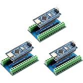 Nano-V3 Module with CH340 Microchip + Nano I/O Shield V1.O Single Expansion Board with Screw Terminals Compatible with Arduin