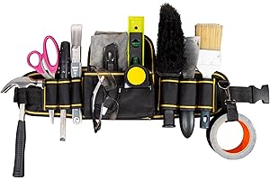 TUULKIT Tool Belt Tool Pouch – Heavy Duty Tool Belt with Hammer Loop – Adjustable Tool Bag - Multiple Pockets – Tool Storage Bag – Tool Organiser Belt - Fits Waists 26-42 inches