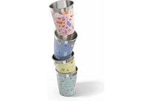 Sigg Set de vasos para niños (4 x 0.35 L), copas infantiles en 4 diseños coloridos para niños y niñas