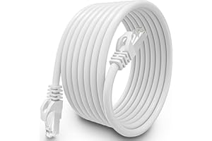 MEIPEK Cable Ethernet 10 Metros, Cat 6 Cable de Red Exterior FTP Blindado Cable a Granel Rj45 Network Cable Blanco Cable Internet Alta Velocidad Cable Lan 250MHz Cabo de Rede para Enrutador Módem