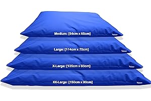 Kosiproducts Beanbag Floor Cushion Pillow indoor outdoor garden Water Resistant 100% soft luxury Polyester Fabric (X-Large [135cm x 83cm], Royal Blue)