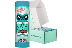 BEAST BIN BAGS, 6 Rolls of 10 x 30 L Bags (Total 60 Bags) - Made From 100% Recycled LLDPE - Incredibly Strong, Tall and Slim Drawstring Pedal Blue Bin Bags