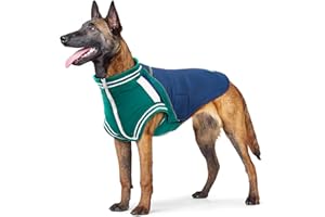 GENERISCH Abrigo para Perros con Arnés, Chaqueta de Béisbol para Perros Medianos y Grandes, Abrigo Cálido para Perros a Prueba de Viento con Forro de Lana para Exteriores en Invierno.