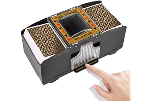 ZIKSUN 1-2 Deck Card Shuffler Machine, Battery Operated Automatic Card Dealer, Electric Card Shufflers Playing Poker/UNO/Bridge Game Accessories for Family Party Club