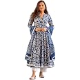 Ensemble Kurta Pour Femme En Coton Imprimé - Comprend Kurta, Palazzo Et Dupatta - Taille XS à XXL