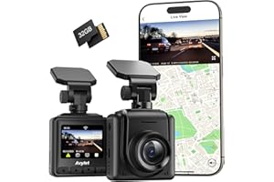AVYLET 2K Dashcam Avant Wi-FI, Mini caméra Avant pour Voiture prenant en Charge Un Module GPS Externe, Application,Vision Nocturne Ultra, WDR, Mode Parking 24 Heures et détection de mouvemen, Capteur G