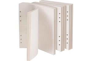 Vicloon 140 Feuilles A5 Feuillets Mobiles, 6 Trous Vierge Papier de Recharges en Pointillé pour Bullet Carnet Rechargeable Journal Cahier Agenda