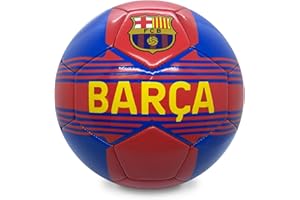 FCB FC Barcelona Officiel - Ballon de Foot avec Blason - Bleu - Taille 4