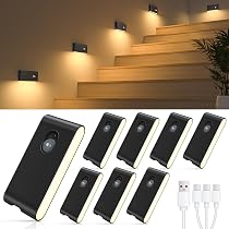 WILLED Led Nachtlicht mit Bewegungsmelder, 8 Stück Treppenlicht ...
