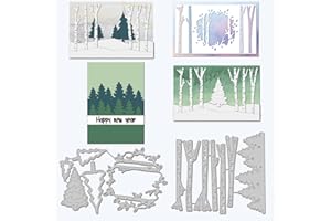 GLOBLELAND Christmas Pine Tree Cutting Dies Metal Winter Trees Stump Branch Trunk Die Cuts Embossing Stencils for Paper Card Making Decoration DIY Scrapbooking Album Craft Decor