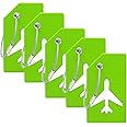 Ovener 5Pack Silicone Luggage Tag with Name ID Card Perfect to Quickly Spot Luggage Suitcase , Green, One_Size
