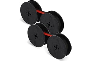 BOHUIZ 2Pcs Universal Typewriter Ribbon Twin Spool Classic Vintage Typewriter Ink Ribbon Twin Spool Replacement Pack for Most Typewriter (Red and Black)