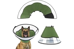 Yoolhamy Collar Isabelino Perro, Conos de Recuperación para Mascotas, Dejar de Lamer Las Patas, Dog Cone Collar, Collar Aajustable Suave Mediano Antiarañazos