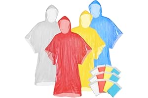 TTCOTOKE Poncho per pioggia 12 PCS Impermeabile USA e Getta Poncho Emergency Raincoat, Trasparente Mantellina Impermeabile per Adulti per la pesca, festival, public viewing, campeggio, attività all’esterno