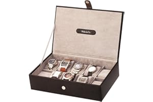 MELE & CO. Mele Black 10 Watch Display Box Case New Bonded Leather