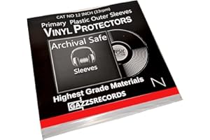 GAZZSRECORDS PACK OF 80 12" inch Vinyl Record Album LP 450g Gauge Polythene Plastic Sleeves Covers 328 mm x 325 mm |Acid Free|