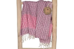 ZusenZomer Hamam Handtuch XL Square 100x200 100% Baumwolle - Hamamtuch Badetuch Fouta Saunatuch Groß Handgewebt Hammam Tücher (Rosa)