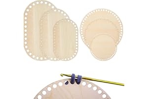 selliner 6 Pcs Crochet Basket Base,6 Sizes Oval Circle Blank Natural Wooden Basket Bottom Set,Wooden Basket Bottom for DIY Basket Craft Weaving Making Supplies 10/15/20/30cm