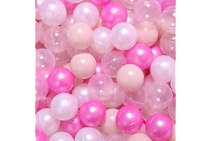PlayMaty 100 farbenfrohe Pitbälle, phthalat- und BPA-frei, crushfeste Ocean Bälle für Kinder, geeignet für Spielhäuser, Poolbälle und als Zubehör für Ballpools. Größe 2,16 Zoll (Perlmutt-lila)