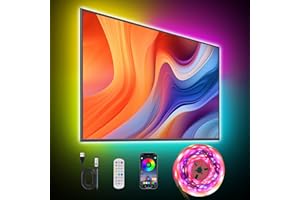 Liwqolx Tiras LED 3 m, Luces LED RGBIC con Aplicación y 2.4G RF Control Remoto, Sincronización de música, LED IC incorporado para Retroiluminación de TV de 45-65 Pulgadas