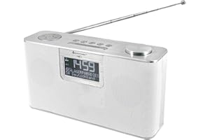 soundmaster DAB700WE Radio de Table Dab+, FM AUX, Bluetooth, SD, USB Fonction Mains Libres, avec Microphone, Fonction r
