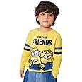 The Souled Store Official Minions: Forever Friends Boys and Baby Boys Long Sleeve Round Neck Graphic Print Sweatshirts Yellow Sweatshirts Pullovers Graphic Printed Color Sportswear Casual Warm Cozy