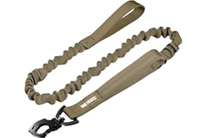 OneTigris Tactical Dog Training Leash Bungee Leash with 2 Control Handle Quick Release Nylon Leads Rope