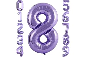 IEFOAH Giant Purple 8 Balloon, 40 inch Number 8 Balloon for Girls Boys Birthday Decoration, Large Helium Foil Balloons Decoration for Birthday Party, Wedding, Anniversary, Graduation
