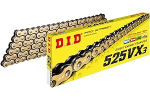 D.I.D DID (525VX3G124ZB) Catena ad anello ad alte prestazioni serie VX a 124 maglie oro con collegamento